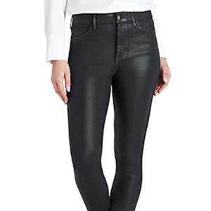 Sam Edelman High Rise Skinny Coated Faux Black Leather Jeans, Size 29
